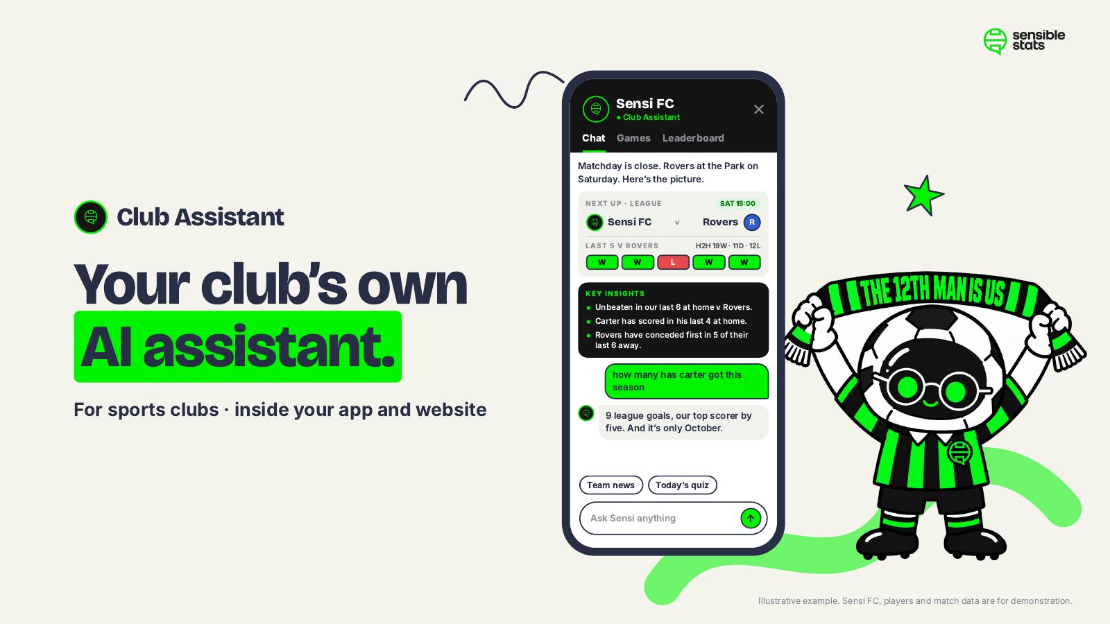 Page 1: Club Assistant: your club's own AI assistant