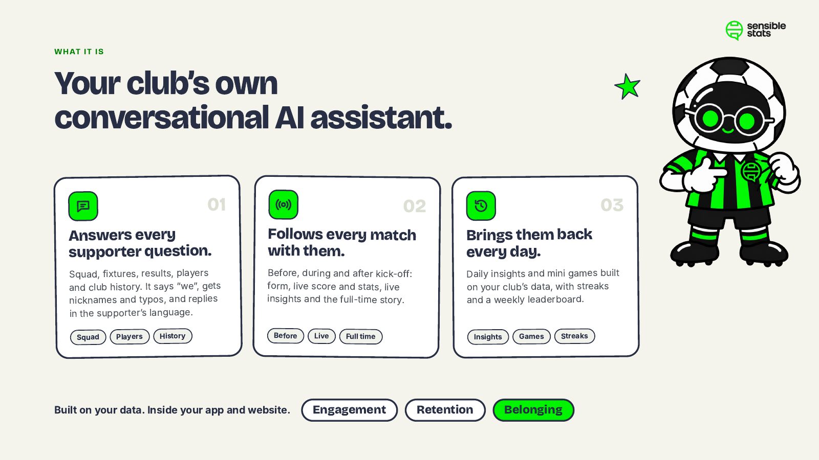 Page 3: Your club's own conversational AI assistant