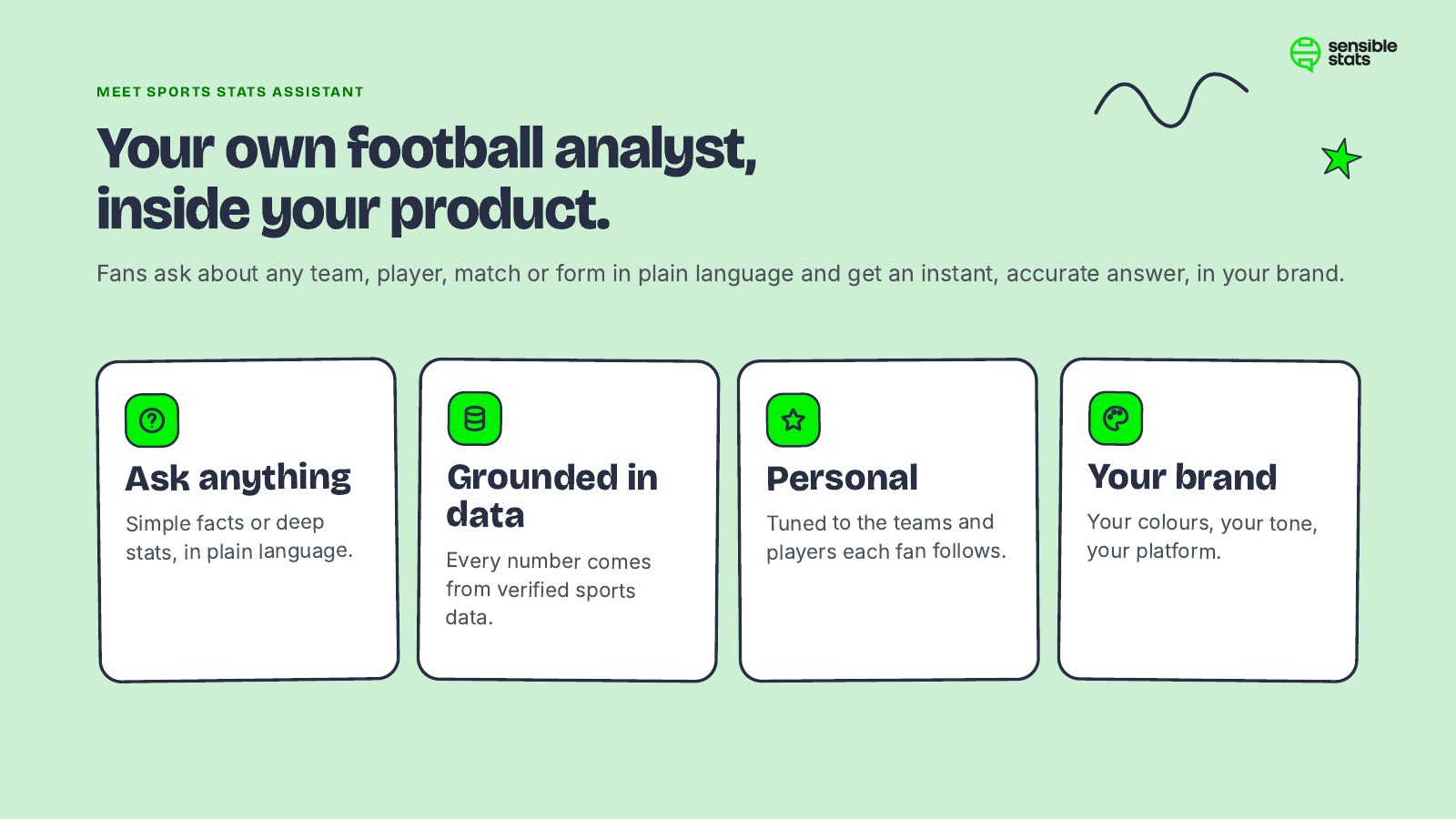 Page 6: Meet Sports Stats Assistant: your own football analyst, inside your product